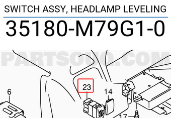 Suzuki 35180M79G10 SWITCH ASSY, HEADLAMP LEVELING