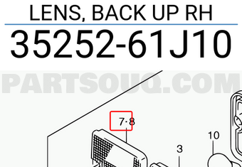 Suzuki 3525261J10 LENS, BACK UP RH