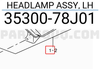 Suzuki 3530078J01 HEADLAMP ASSY, LH