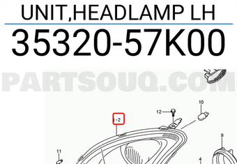 Suzuki 3532057K00 UNIT,HEADLAMP LH