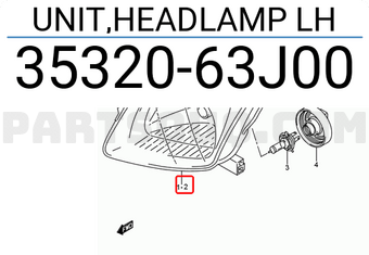 Suzuki 3532063J00 UNIT,HEADLAMP LH