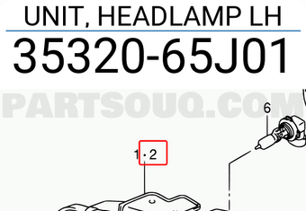 Suzuki 3532065J01 UNIT, HEADLAMP LH