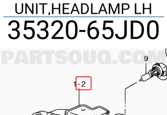 Suzuki 3532065JD0 UNIT,HEADLAMP LH