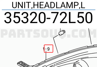 Suzuki 3532072L50 UNIT,HEADLAMP,L