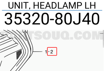 Suzuki 3532080J40 UNIT, HEADLAMP LH