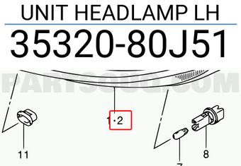 Suzuki 3532080J51 UNIT HEADLAMP LH