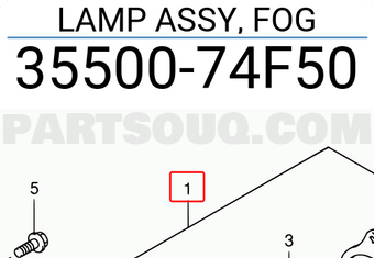 Suzuki 3550074F50 LAMP ASSY, FOG