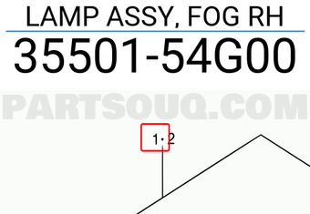 Suzuki 3550154G00 LAMP ASSY, FOG RH