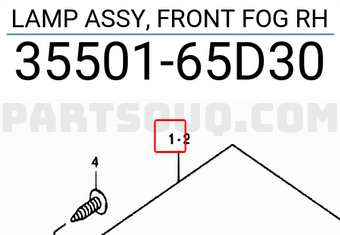Suzuki 3550165D30 LAMP ASSY, FRONT FOG RH