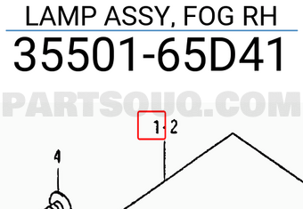 Suzuki 3550165D41 LAMP ASSY, FOG RH