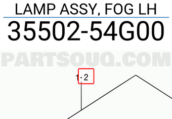 Suzuki 3550254G00 LAMP ASSY, FOG LH