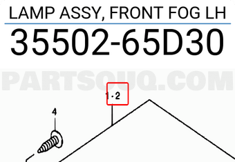 Suzuki 3550265D30 LAMP ASSY, FRONT FOG LH