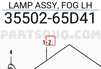 Suzuki 3550265D41 LAMP ASSY, FOG LH