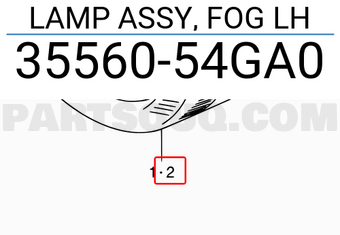 Suzuki 3556054GA0 LAMP ASSY, FOG LH