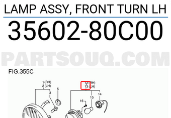 Suzuki 3560280C00 LAMP ASSY, FRONT TURN LH