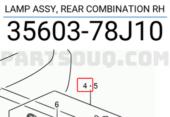 Suzuki 3560378J10 LAMP ASSY, REAR COMBINATION RH