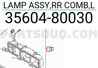 Suzuki 3560480030 LAMP ASSY,RR COMB,L