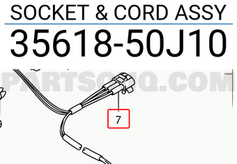 Suzuki 3561850J10 SOCKET & CORD ASSY