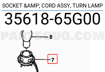 Suzuki 3561865G00 SOCKET & CORD ASSY, TURN LAMP
