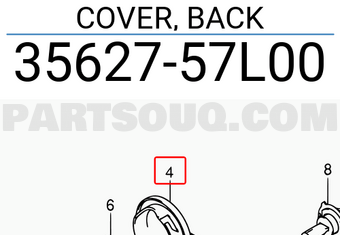 Suzuki 3562757L00 COVER, BACK