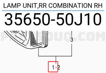 Suzuki 3565050J10 LAMP UNIT,RR COMBINATION RH