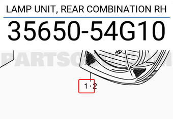 Suzuki 3565054G10 LAMP UNIT, REAR COMBINATION RH