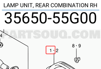 Suzuki 3565055G00 LAMP UNIT, REAR COMBINATION RH