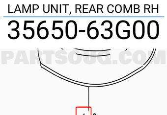 Suzuki 3565063G00 LAMP UNIT, REAR COMB RH