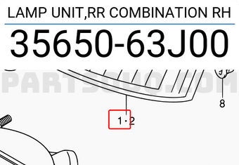 Suzuki 3565063J00 LAMP UNIT,RR COMBINATION RH
