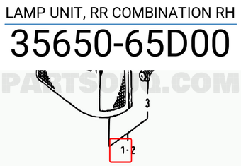 Suzuki 3565065D00 LAMP UNIT, RR COMBINATION RH