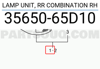 Suzuki 3565065D10 LAMP UNIT, RR COMBINATION RH