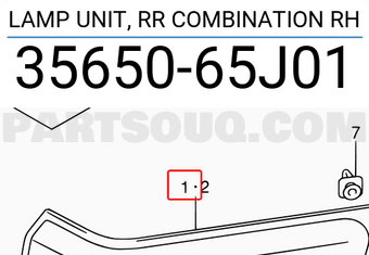 Suzuki 3565065J01 LAMP UNIT, RR COMBINATION RH