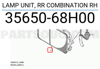 Suzuki 3565068H00 LAMP UNIT, RR COMBINATION RH