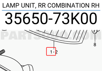 Suzuki 3565073K00 LAMP UNIT, RR COMBINATION RH