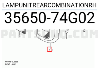 Suzuki 3565074G02 LAMPUNITREARCOMBINATIONRH