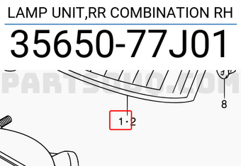 Suzuki 3565077J01 LAMP UNIT,RR COMBINATION RH