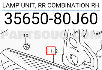 Suzuki 3565080J60 LAMP UNIT, RR COMBINATION RH