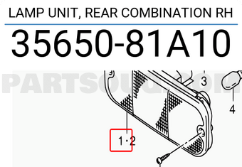 Suzuki 3565081A10 LAMP UNIT, REAR COMBINATION RH