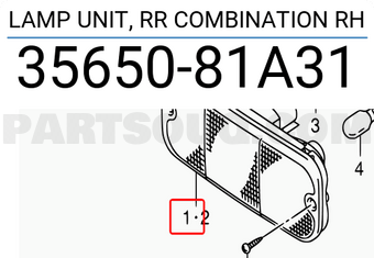Suzuki 3565081A31 LAMP UNIT, RR COMBINATION RH