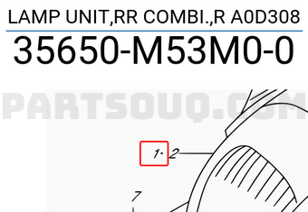 Suzuki 35650M53M00 LAMP UNIT,RR COMBI.,R A0D308