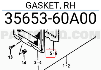 Suzuki 3565360A00 GASKET, RH
