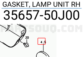 Suzuki 3565750J00 GASKET, LAMP UNIT RH