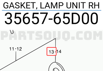 Suzuki 3565765D00 GASKET, LAMP UNIT RH