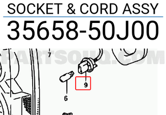 Suzuki 3565850J00 SOCKET & CORD ASSY