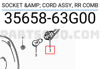 Suzuki 3565863G00 SOCKET & CORD ASSY, RR COMB