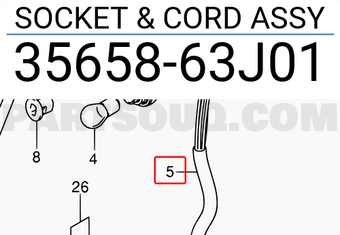 Suzuki 3565863J01 SOCKET & CORD ASSY