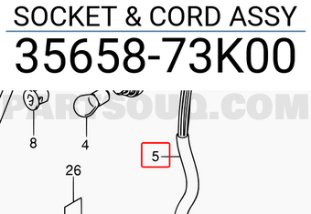 Suzuki 3565873K00 SOCKET & CORD ASSY