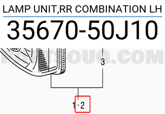Suzuki 3567050J10 LAMP UNIT,RR COMBINATION LH