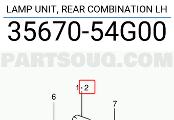 Suzuki 3567054G00 LAMP UNIT, REAR COMBINATION LH