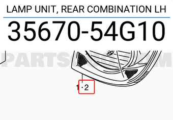 Suzuki 3567054G10 LAMP UNIT, REAR COMBINATION LH